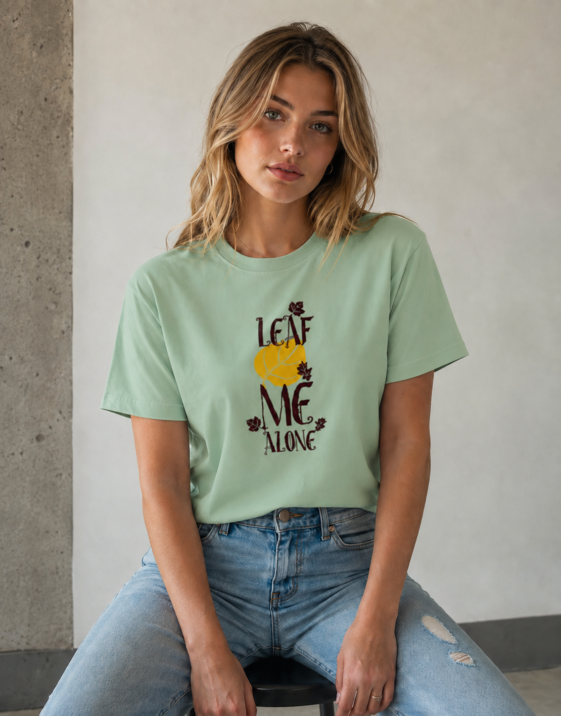 Vastrio Leaf Me Alone Graphic T-Shirt | Unisex Cotton Regular Fit