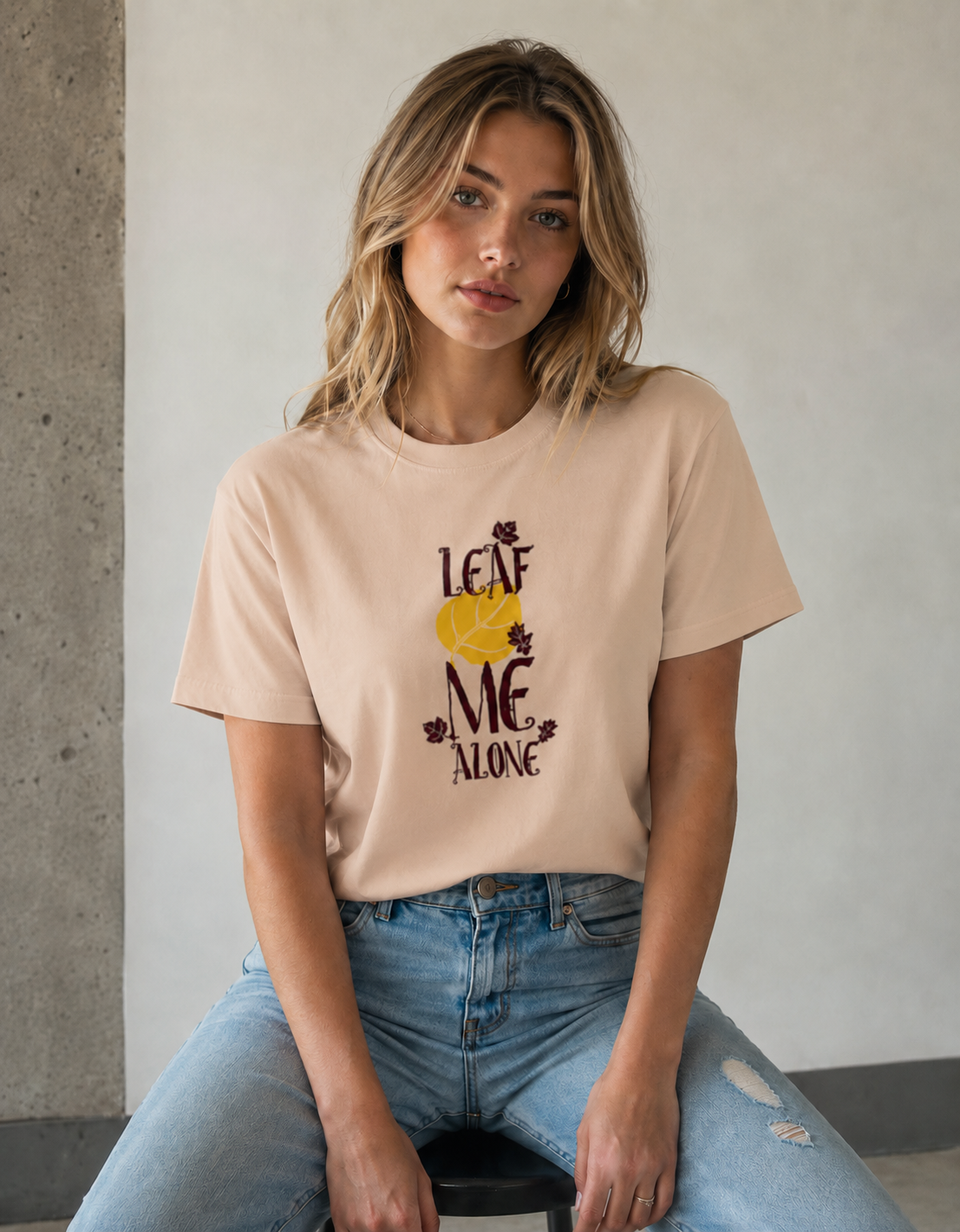 Vastrio Leaf Me Alone Graphic T-Shirt | Unisex Cotton Regular Fit