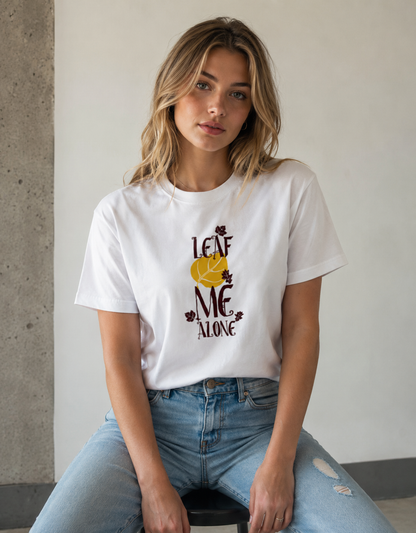 Vastrio Leaf Me Alone Graphic T-Shirt | Unisex Cotton Regular Fit