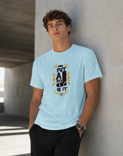 Vastrio Put a Sock in It Graphic T-Shirt | Unisex Cotton Regular Fit