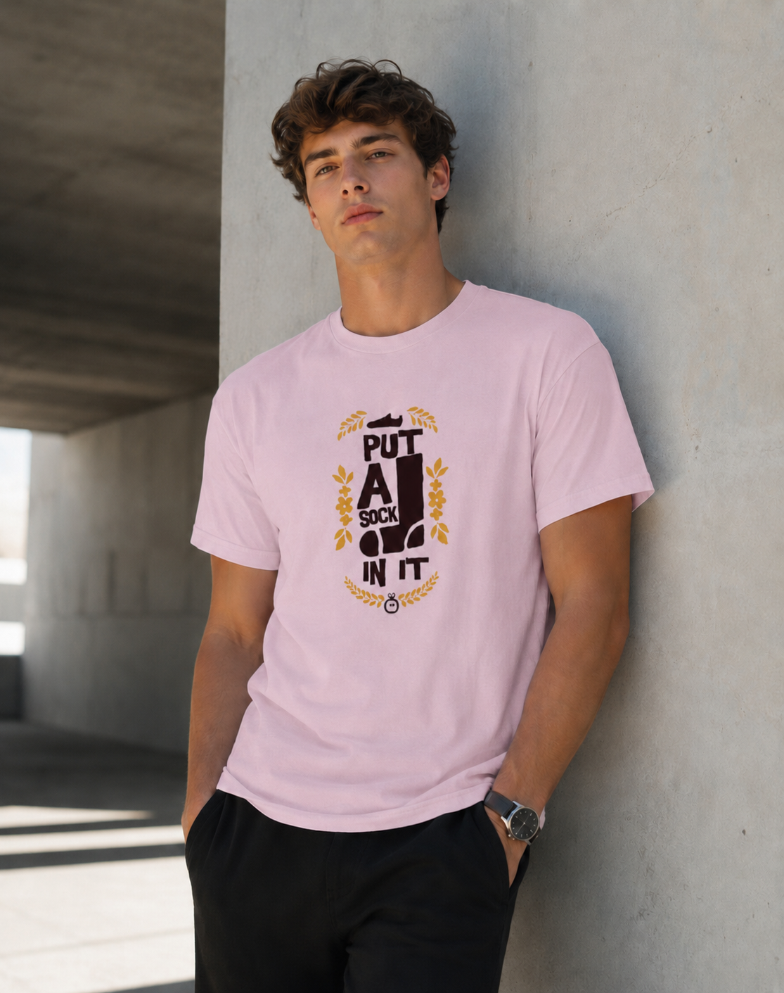 Vastrio Put a Sock in It Graphic T-Shirt | Unisex Cotton Regular Fit