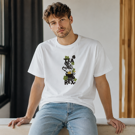 Vastrio Tea Rex Dinosaur Graphic T-Shirt | Unisex Cotton Regular Fit