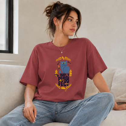 Vastrio Simply Purr-Fect Cat Graphic T-Shirt | Unisex Cotton Regular Fit