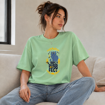 Vastrio Simply Purr-Fect Cat Graphic T-Shirt | Unisex Cotton Regular Fit