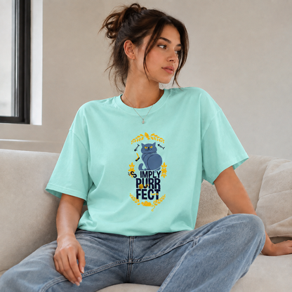 Vastrio Simply Purr-Fect Cat Graphic T-Shirt | Unisex Cotton Regular Fit
