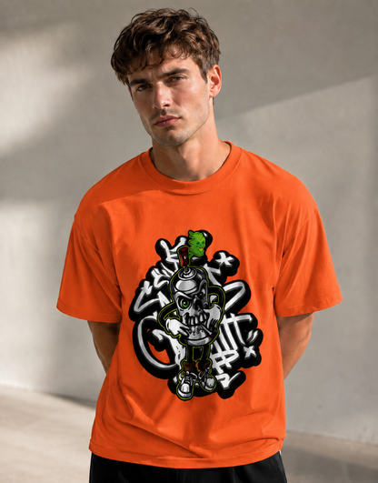 Vastrio Unisex Skull Graphic Printed T-Shirt for Men & Women | Regular Fit Round Neck Short Sleeve Streetwear Casual T-Shirt