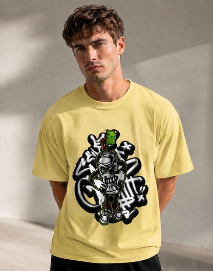 Vastrio Unisex Skull Graphic Printed T-Shirt for Men & Women | Regular Fit Round Neck Short Sleeve Streetwear Casual T-Shirt
