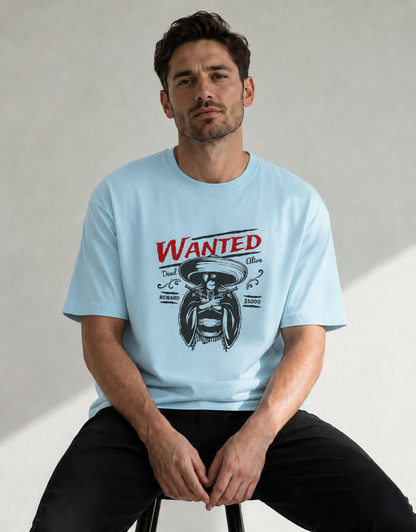 Vastrio Unisex Wanted Cowboy Graphic Printed T-Shirt | Western Vintage Style Tee for Men & Women | Casual Streetwear T-Shirt