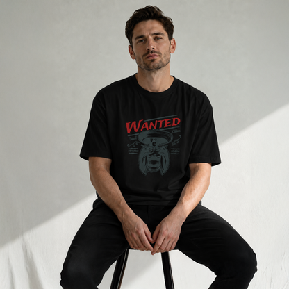 Vastrio Unisex Wanted Cowboy Graphic Printed T-Shirt | Western Vintage Style Tee for Men & Women | Casual Streetwear T-Shirt