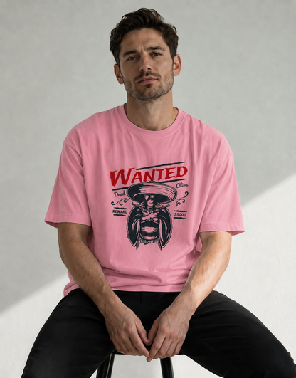Vastrio Unisex Wanted Cowboy Graphic Printed T-Shirt | Western Vintage Style Tee for Men & Women | Casual Streetwear T-Shirt