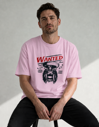 Vastrio Unisex Wanted Cowboy Graphic Printed T-Shirt | Western Vintage Style Tee for Men & Women | Casual Streetwear T-Shirt