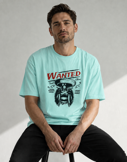 Vastrio Unisex Wanted Cowboy Graphic Printed T-Shirt | Western Vintage Style Tee for Men & Women | Casual Streetwear T-Shirt