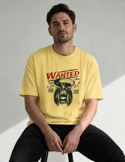 Vastrio Unisex Wanted Cowboy Graphic Printed T-Shirt | Western Vintage Style Tee for Men & Women | Casual Streetwear T-Shirt