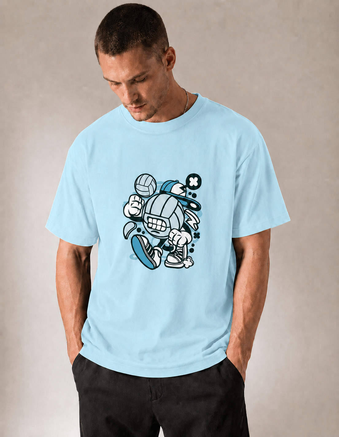 Vastrio Unisex Cartoon Graphic Printed T-Shirt | Cute Character Casual Tee for Men & Women | Stylish Streetwear T-Shirt