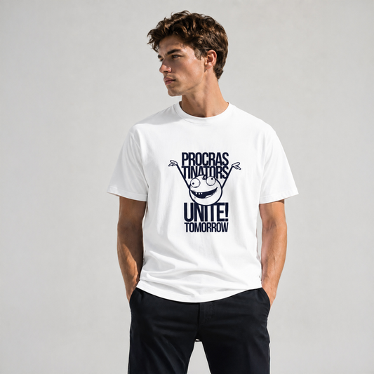 Vastrio Unisex Procrastination Motivational Quote Printed T-Shirt | Funny Graphic Tee for Men & Women | Casual Streetwear T-Shirt