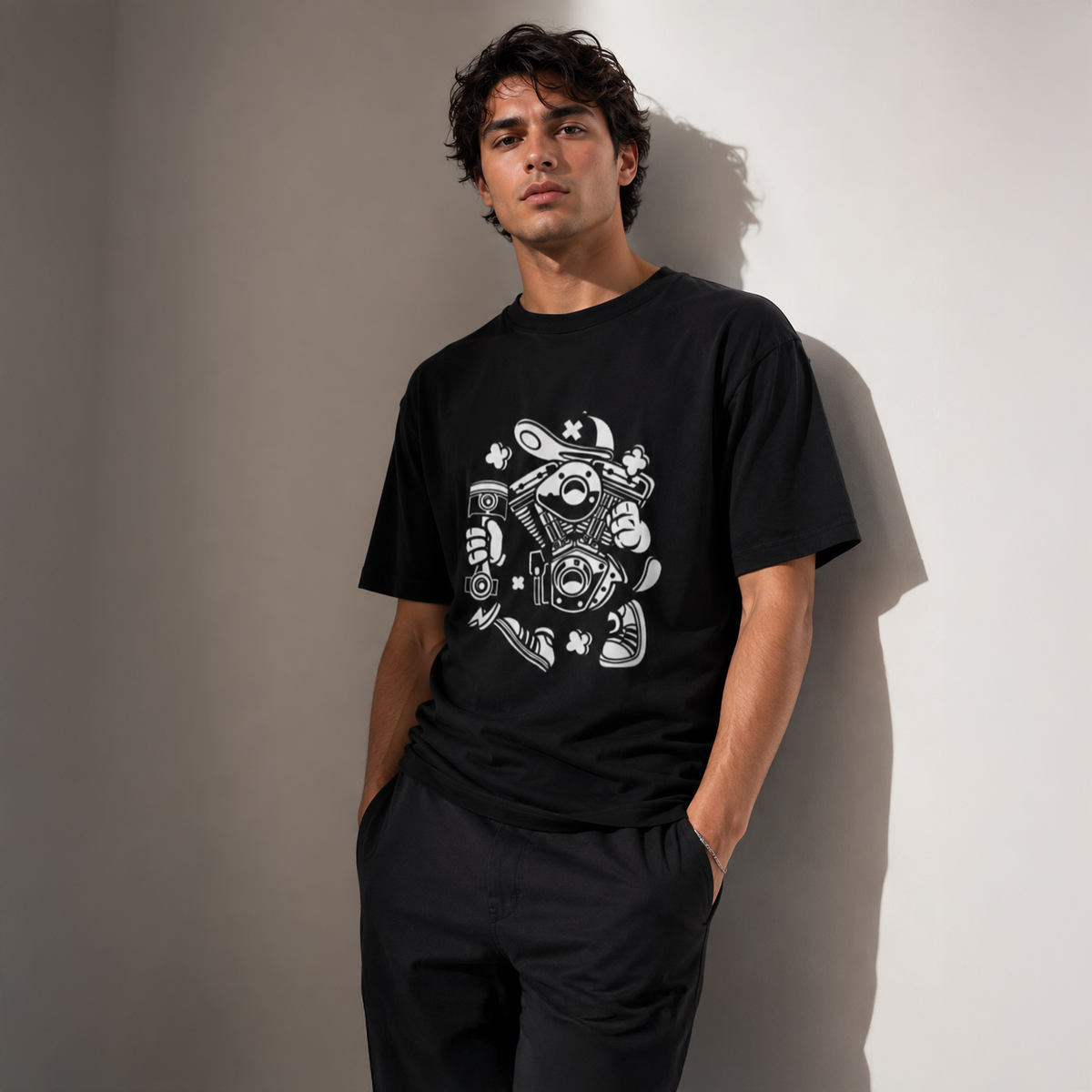 Vastrio Unisex Biker Graphic Printed T-Shirt for Men & Women, Motorcycle Rider Streetwear Tee