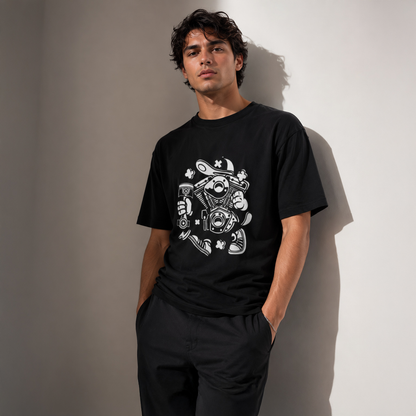Vastrio Unisex Biker Graphic Printed T-Shirt for Men & Women, Motorcycle Rider Streetwear Tee