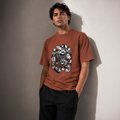 Vastrio Unisex Biker Graphic Printed T-Shirt for Men & Women, Motorcycle Rider Streetwear Tee