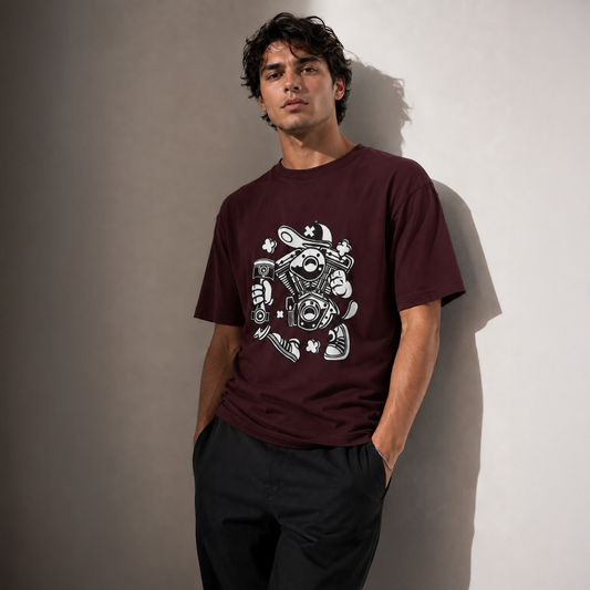 Vastrio Unisex Biker Graphic Printed T-Shirt for Men & Women, Motorcycle Rider Streetwear Tee