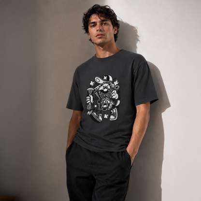Vastrio Unisex Biker Graphic Printed T-Shirt for Men & Women, Motorcycle Rider Streetwear Tee