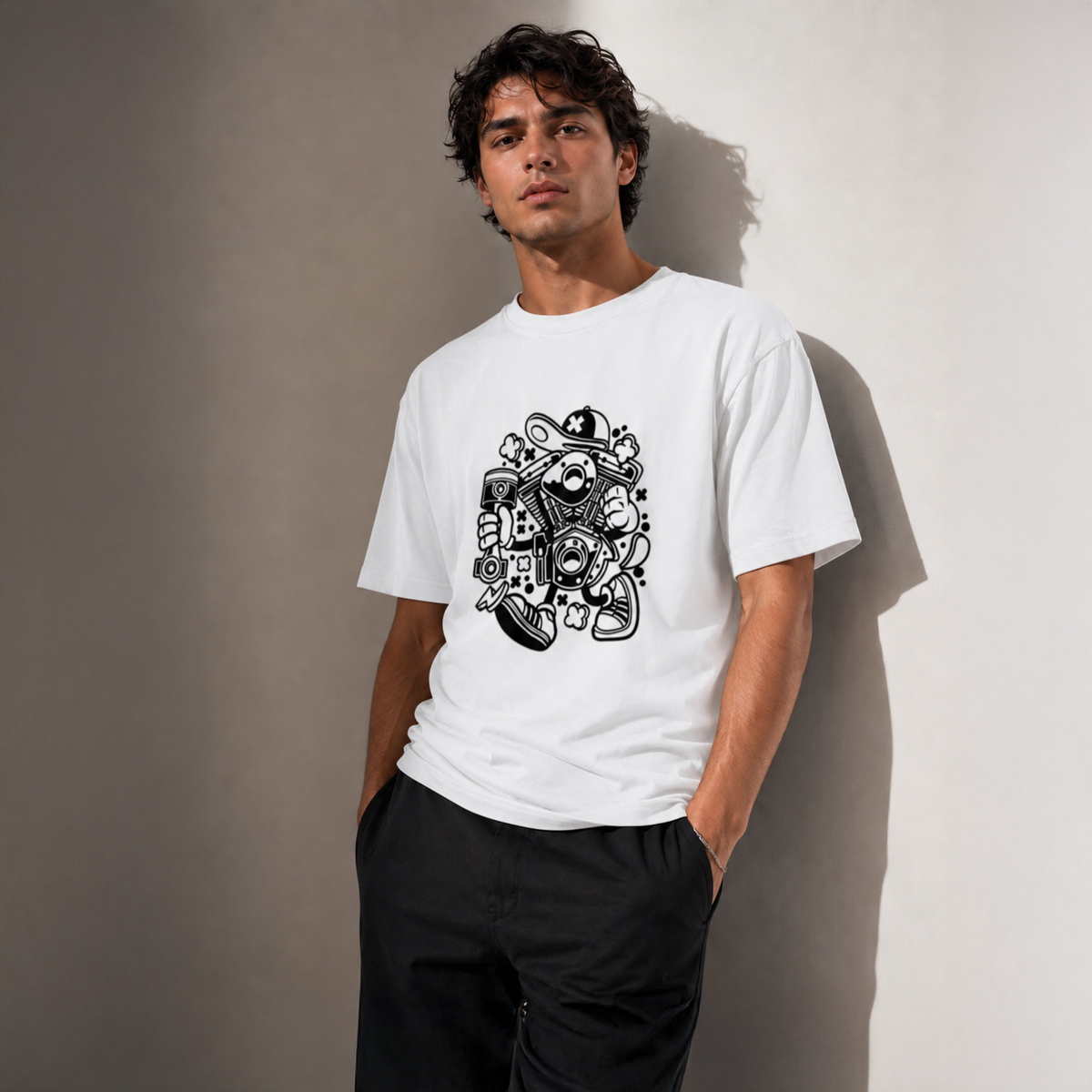 Vastrio Unisex Biker Graphic Printed T-Shirt for Men & Women, Motorcycle Rider Streetwear Tee
