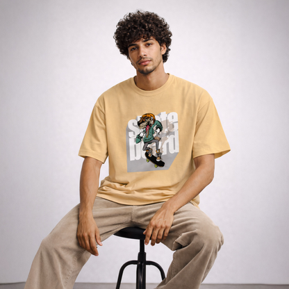 Vastrio Unisex Skateboard Dog Graphic Printed T-Shirt for Men & Women | Regular Fit Round Neck Short Sleeve Streetwear Casual T-Shirt