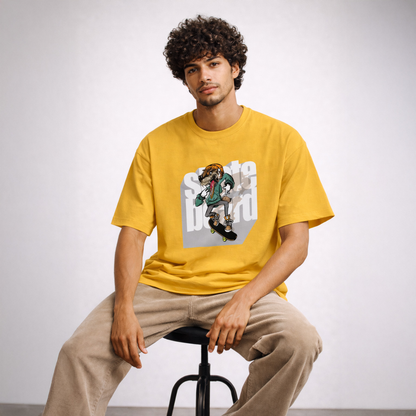 Vastrio Unisex Skateboard Dog Graphic Printed T-Shirt for Men & Women | Regular Fit Round Neck Short Sleeve Streetwear Casual T-Shirt