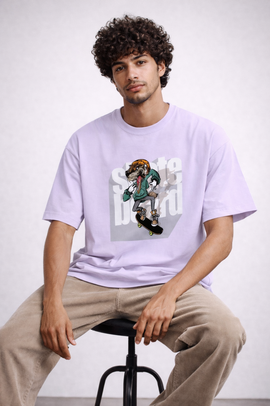 Vastrio Unisex Skateboard Dog Graphic Printed T-Shirt for Men & Women | Regular Fit Round Neck Short Sleeve Streetwear Casual T-Shirt