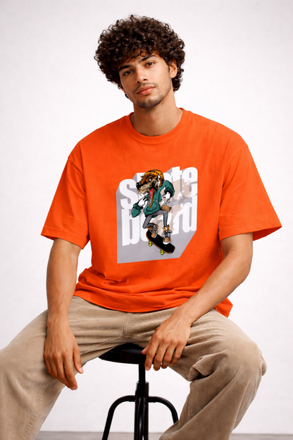 Vastrio Unisex Skateboard Dog Graphic Printed T-Shirt for Men & Women | Regular Fit Round Neck Short Sleeve Streetwear Casual T-Shirt
