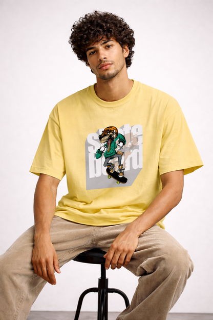 Vastrio Unisex Skateboard Dog Graphic Printed T-Shirt for Men & Women | Regular Fit Round Neck Short Sleeve Streetwear Casual T-Shirt