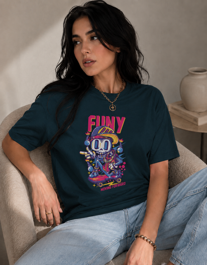 Vastrio Unisex Funny Graphic Printed T-Shirt, Regular Fit Crew Neck Casual Wear T-Shirt for Men & Women, Cartoon Skateboard Streetwear Graphic Te