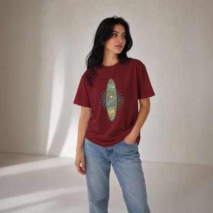 Vastrio Unisex Summer Surfing Graphic T-Shirt for Men & Women, Beach Vacation Printed Cotton T-Shirt, Casual Surfwear