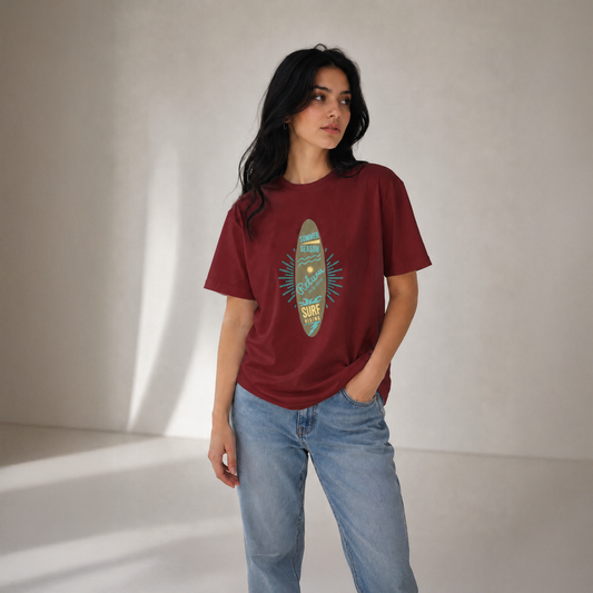 Vastrio Unisex Summer Surfing Graphic T-Shirt for Men & Women, Beach Vacation Printed Cotton T-Shirt, Casual Surfwear