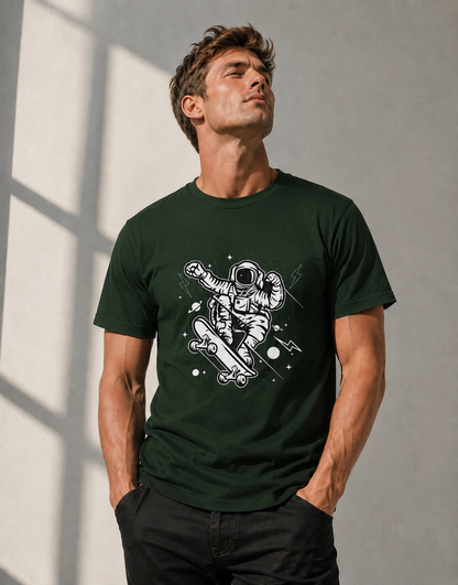 T-shirt unisexe léger en coton à col rond