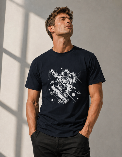 T-shirt unisexe léger en coton à col rond