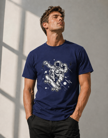 T-shirt unisexe léger en coton à col rond