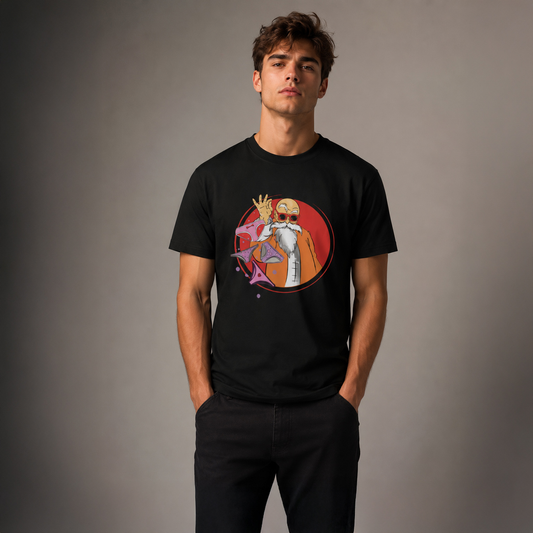 Vastrio Unisex Pure Cotton Kung Fu Master Graphic Printed T-Shirt for Men & Women | Martial Arts Anime Inspired Casual Black T-Shirt