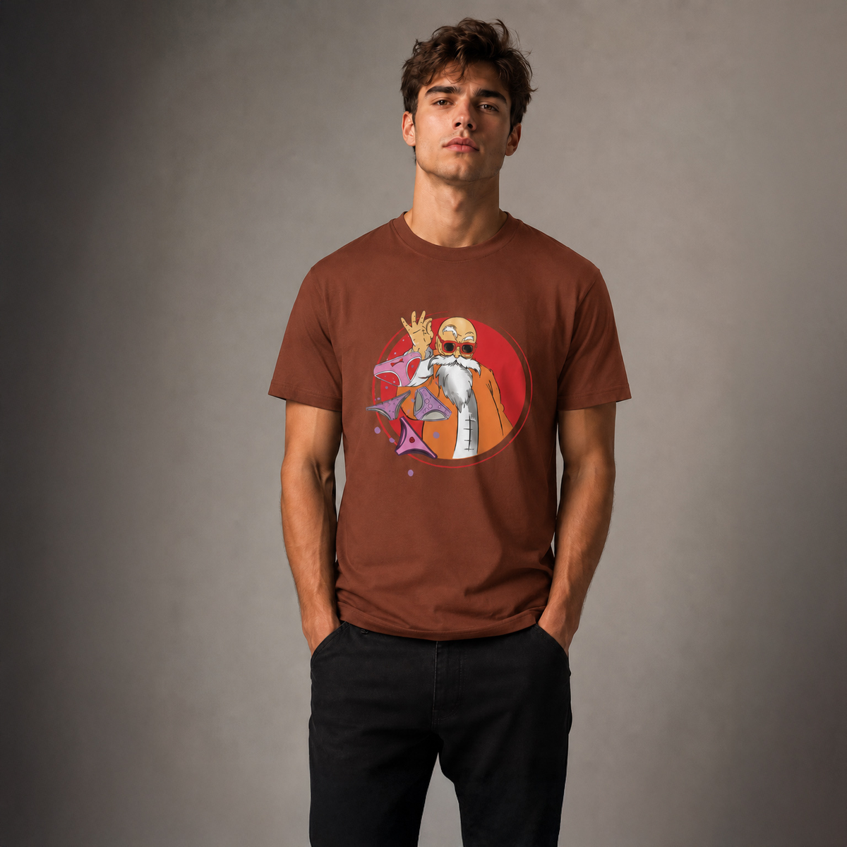 Vastrio Unisex Pure Cotton Kung Fu Master Graphic Printed T-Shirt for Men & Women | Martial Arts Anime Inspired Casual Black T-Shirt