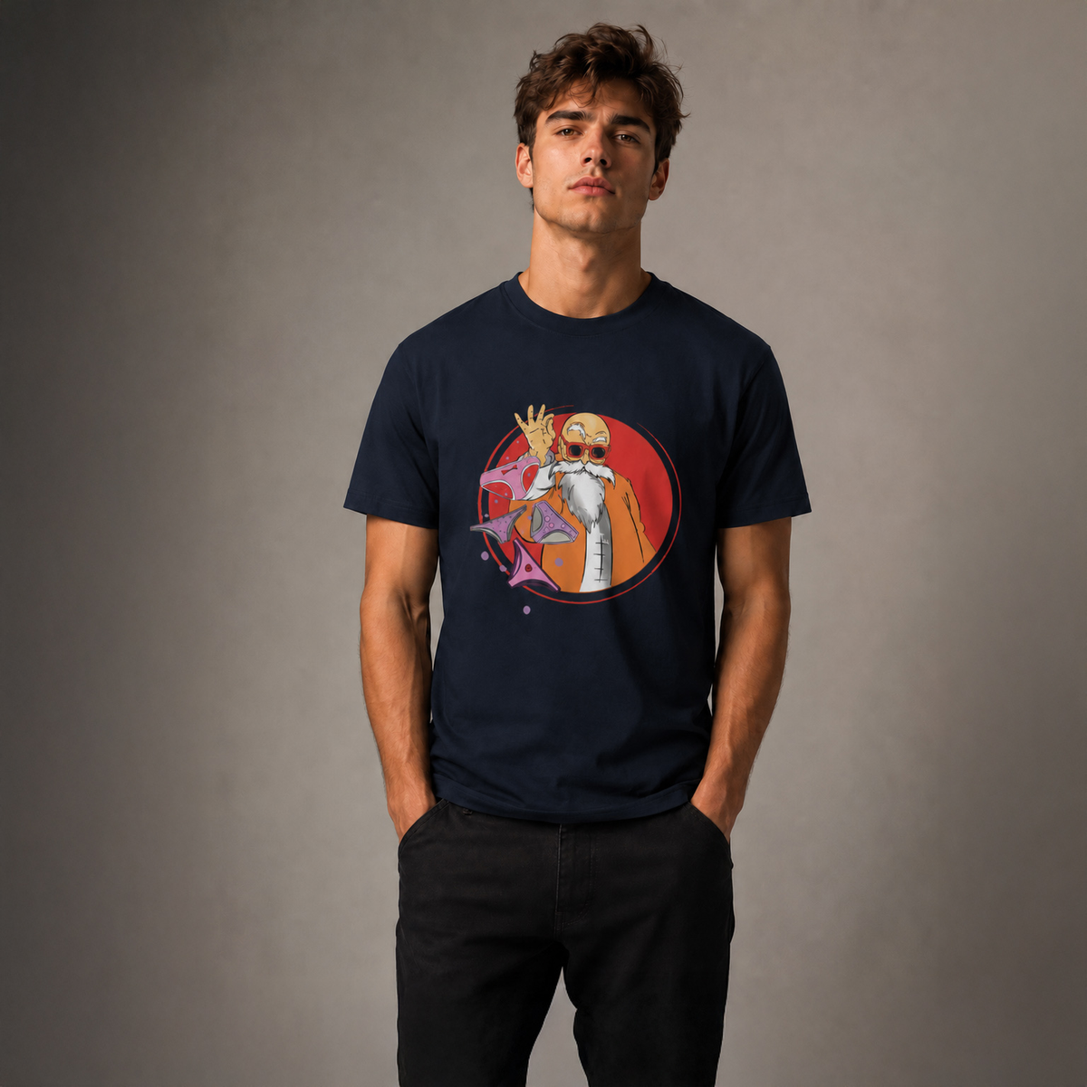 Vastrio Unisex Pure Cotton Kung Fu Master Graphic Printed T-Shirt for Men & Women | Martial Arts Anime Inspired Casual Black T-Shirt