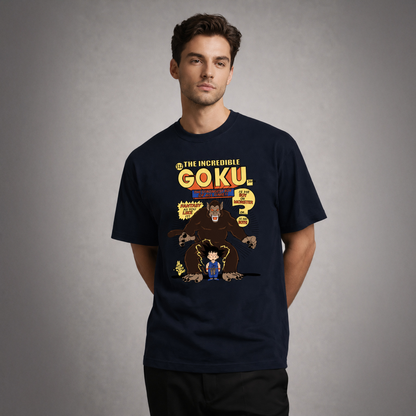 Vastrio Unisex Pure Cotton Goku Graphic Printed T-Shirt for Men & Women | Retro Anime Inspired Black Casual T-Shirt