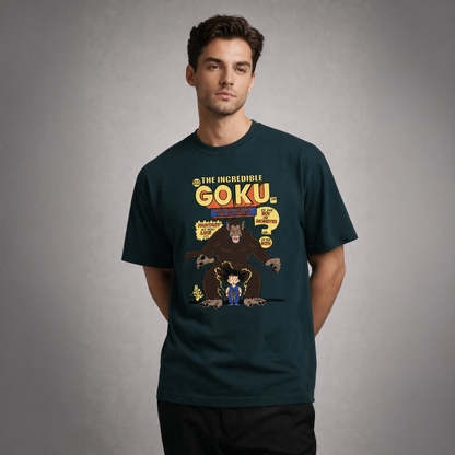 Vastrio Unisex Pure Cotton Goku Graphic Printed T-Shirt for Men & Women | Retro Anime Inspired Black Casual T-Shirt