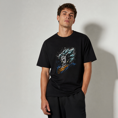 Vastrio Unisex Anime T Shirt for Men & Women | Vegeta Graphic Print Pure Cotton T-Shirt | Round Neck Half Sleeve Casual Anime T Shirt