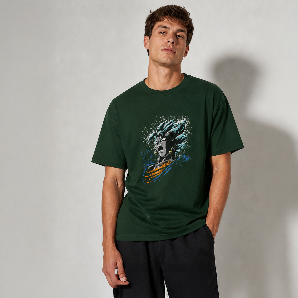 Vastrio Unisex Anime T Shirt for Men & Women | Vegeta Graphic Print Pure Cotton T-Shirt | Round Neck Half Sleeve Casual Anime T Shirt