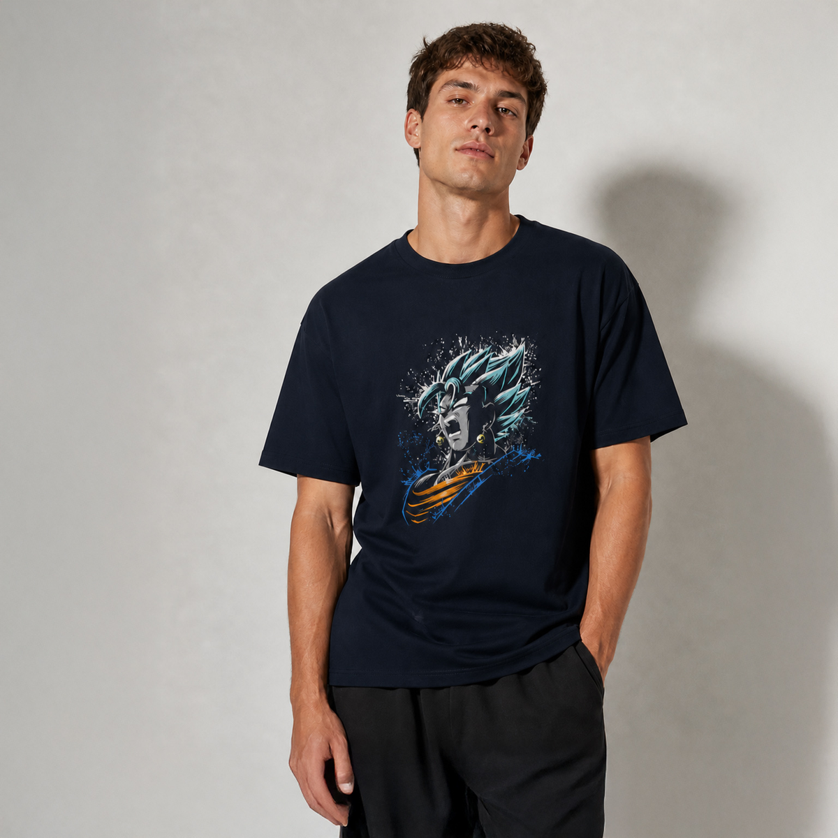 Vastrio Unisex Anime T Shirt for Men & Women | Vegeta Graphic Print Pure Cotton T-Shirt | Round Neck Half Sleeve Casual Anime T Shirt