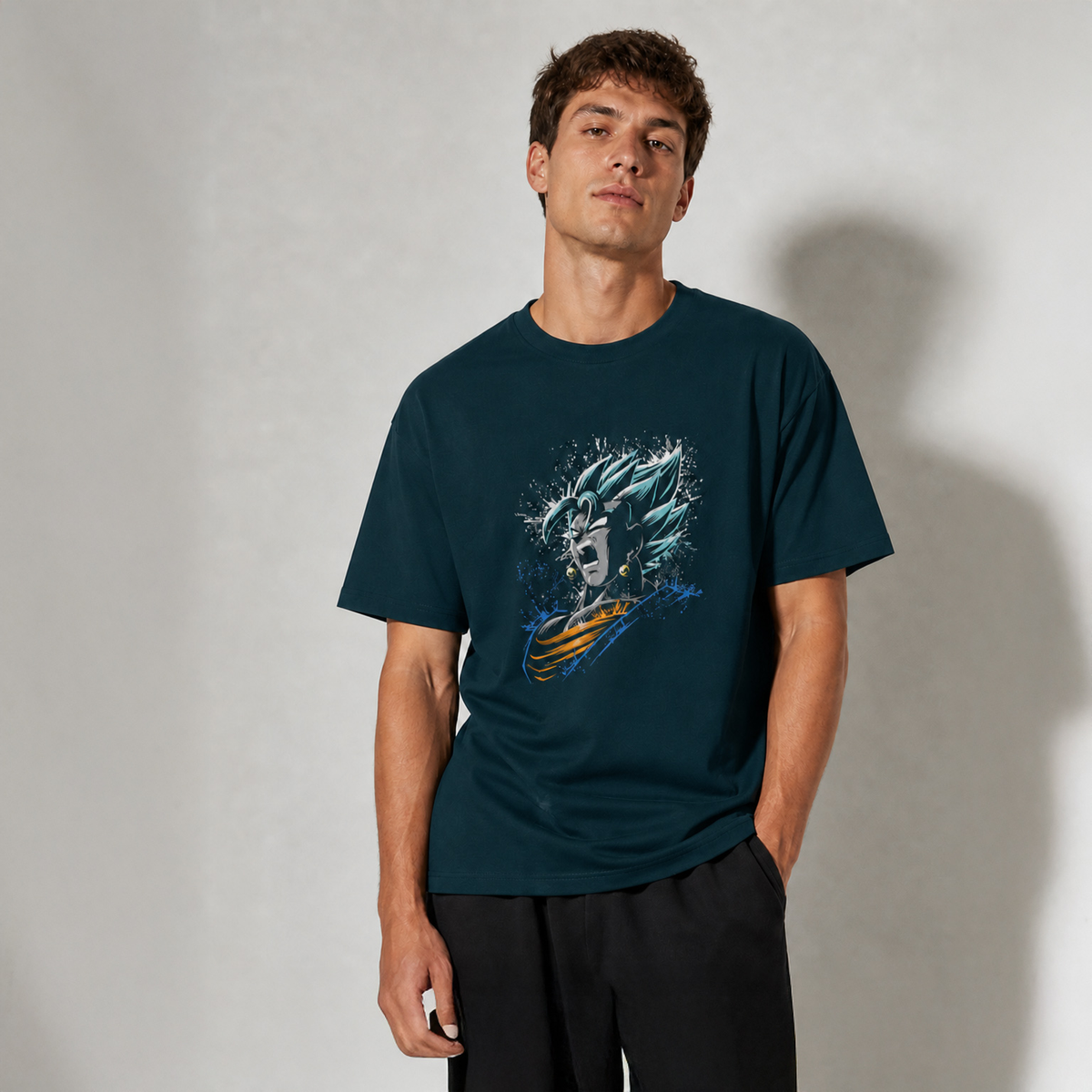 Vastrio Unisex Anime T Shirt for Men & Women | Vegeta Graphic Print Pure Cotton T-Shirt | Round Neck Half Sleeve Casual Anime T Shirt
