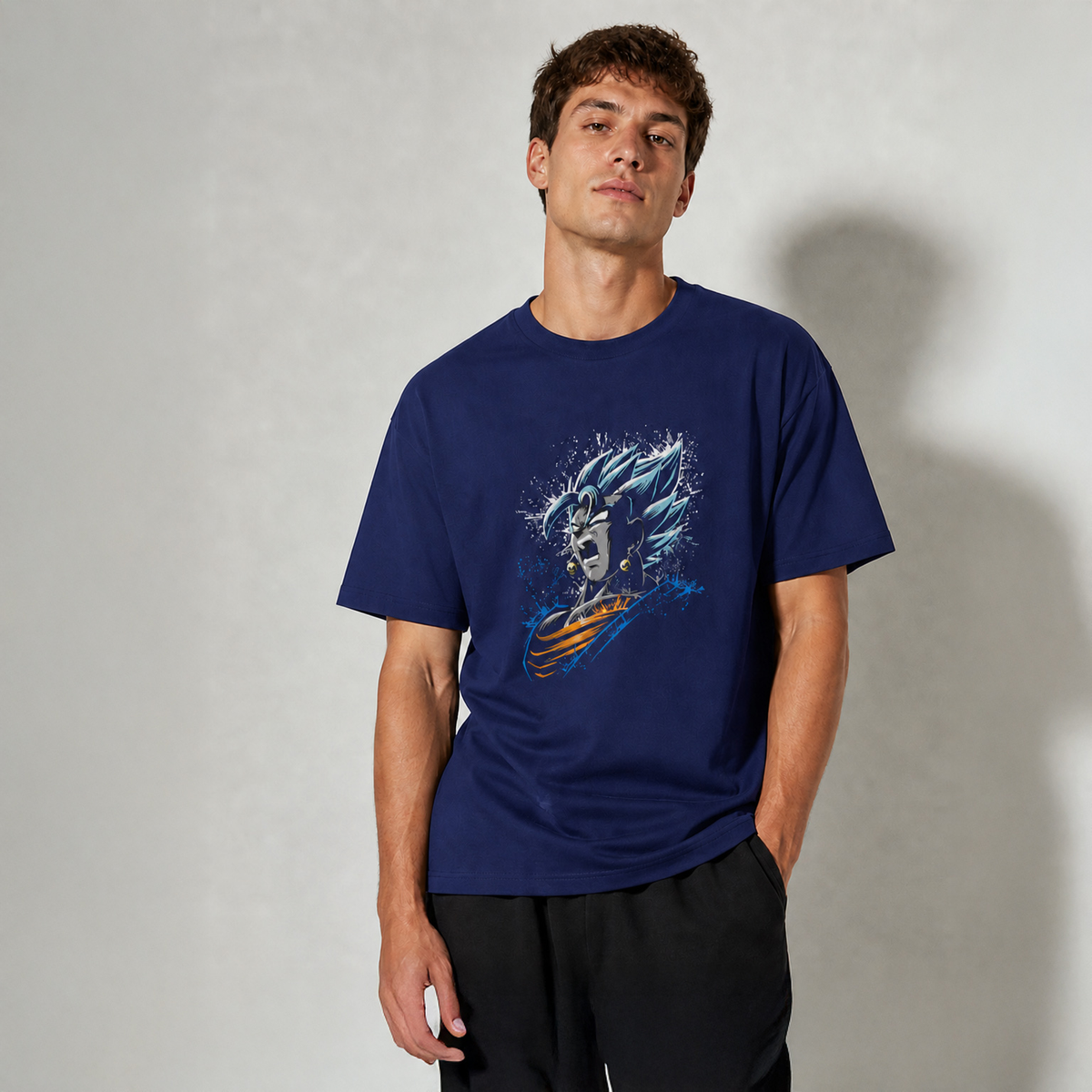 Vastrio Unisex Anime T Shirt for Men & Women | Vegeta Graphic Print Pure Cotton T-Shirt | Round Neck Half Sleeve Casual Anime T Shirt