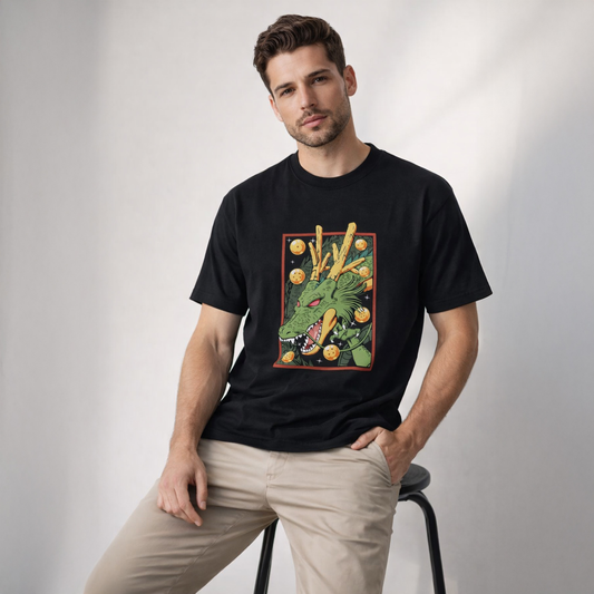 Vastrio Unisex Shenron Dragon Ball Anime T Shirt for Men & Women | 100% Pure Cotton Round Neck Half Sleeve Graphic Printed T-Shirt
