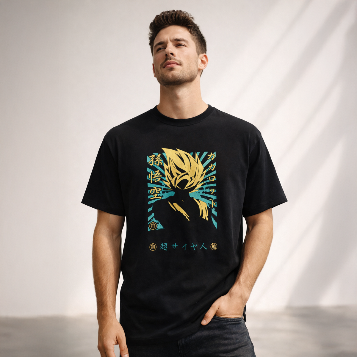 Vastrio Unisex Goku Super Saiyan Anime T Shirt for Men & Women | 100% Pure Cotton Round Neck Half Sleeve Graphic Printed T-Shirt | Dragon Ball Z Anime T-Shirt