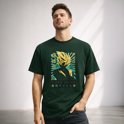 Vastrio Unisex Goku Super Saiyan Anime T Shirt for Men & Women | 100% Pure Cotton Round Neck Half Sleeve Graphic Printed T-Shirt | Dragon Ball Z Anime T-Shirt