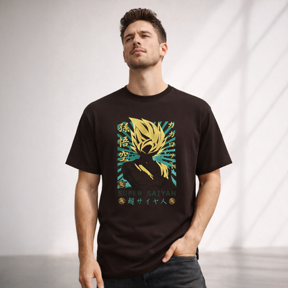 Vastrio Unisex Goku Super Saiyan Anime T Shirt for Men & Women | 100% Pure Cotton Round Neck Half Sleeve Graphic Printed T-Shirt | Dragon Ball Z Anime T-Shirt